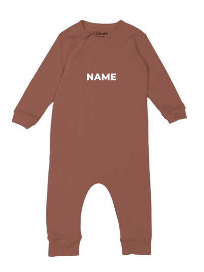 Pyjama mit Reißverschluss  -  Name personalisiert