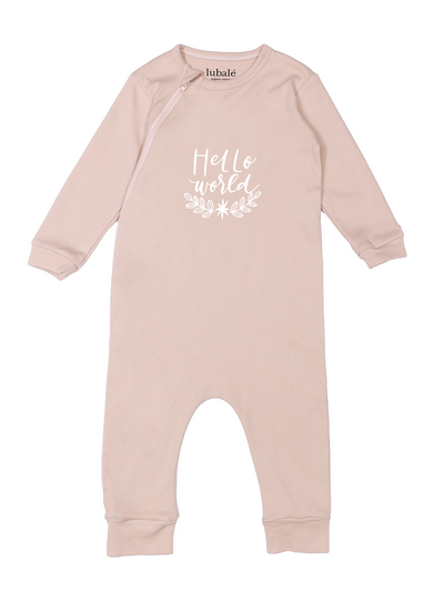 Pyjama mit Reißverschluss  -  Hello World
