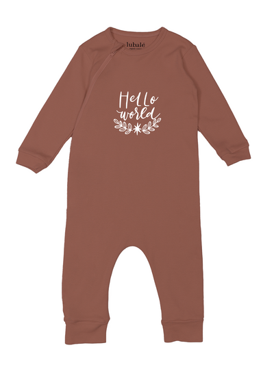 Pyjama mit Reißverschluss  -  Hello World
