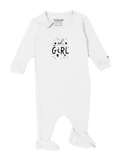 Strampler mit Reißverschluss  -  Oh Girl