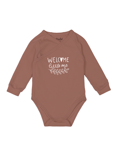 Wickelbody Olive Welcome litte one Bio-Baumwolle Lubalé Organic Cotton