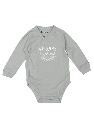 Wickelbody Olive Welcome litte one Bio-Baumwolle Lubalé Organic Cotton